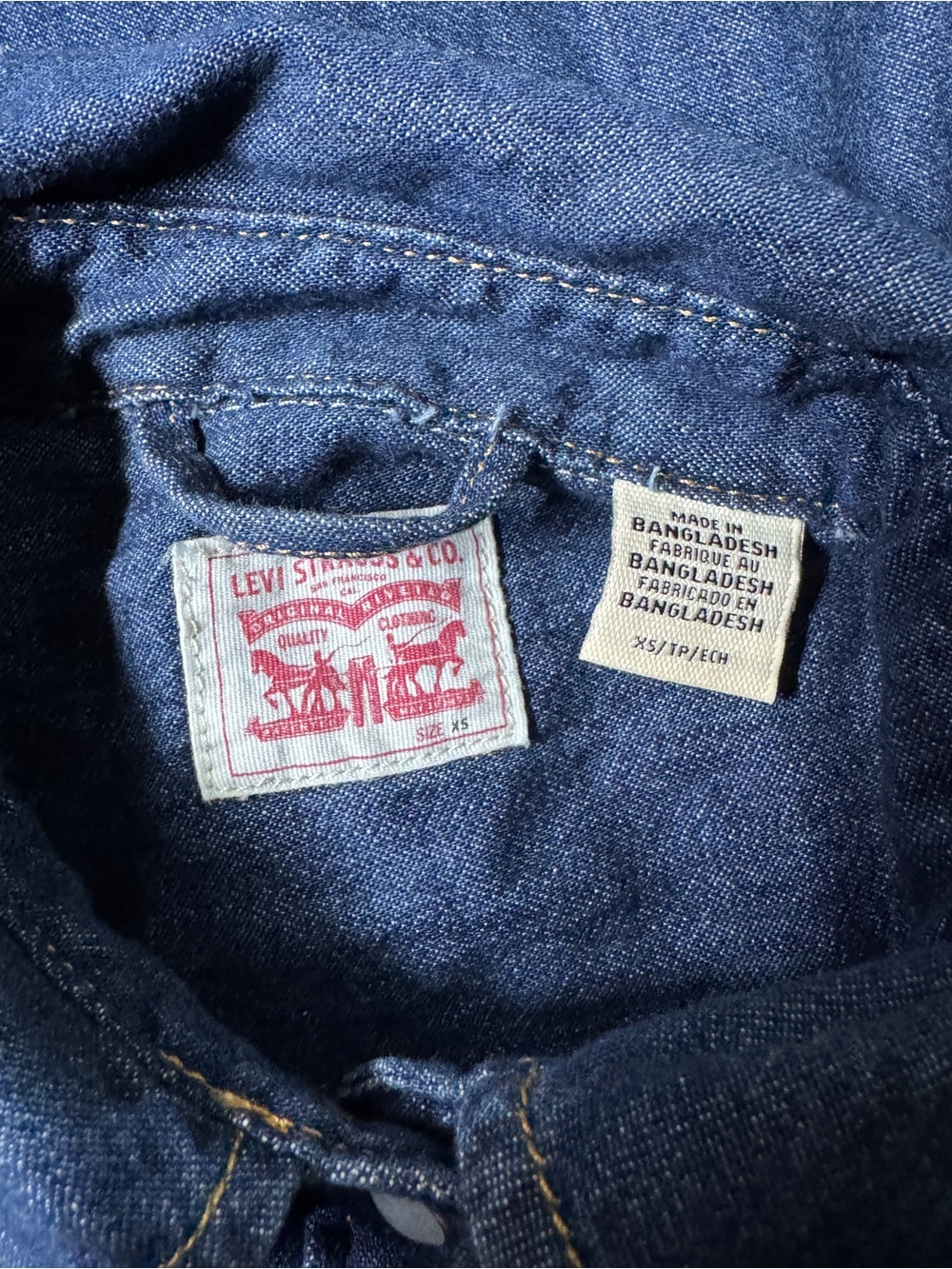 {Levi's} Blue Pearl Snap Long Sleeve Button Down Western Shirt Blouse WSH22 - Picture 4 of 6